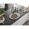 Mexen Kevin, granitový drez 586x458x190 mm, 1-komorový a biela batéria Duo, béžová, 6517-69-671701-70-B