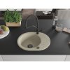 Mexen Kevin, granitový drez 586x458x190 mm, 1-komorový a biela batéria Duo, béžová, 6517-69-671701-70-B
