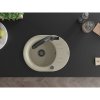 Mexen Kevin, granitový drez 586x458x190 mm, 1-komorový a biela batéria Duo, béžová, 6517-69-671701-70-B