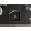 Mexen Vito, 1-komorový granitový drez 520x490x210 mm, drezová batéria Duo, čierna-zlatá metalíza, 6503-75-671701-57-G