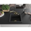 Mexen Vito, 1-komorový granitový drez 520x490x210 mm, drezová batéria Duo, čierna, 6503-77-671701-57-G