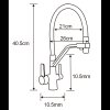 Mexen Vito, 1-komorový granitový drez 520x490x210 mm, drezová batéria Duo, čierna, 6503-77-671701-57-G