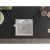 Mexen Milo, granitový drez 435x410x171 mm, 1-komorový a drezová batéria Duo, biela, 6505-20-671701-02