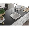 Mexen Milo, granitový drez 435x410x171 mm, 1-komorový a drezová batéria Duo, biela, 6505-20-671701-02