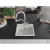 Mexen Milo, granitový drez 435x410x171 mm, 1-komorový a drezová batéria Duo, biela, 6505-20-671701-02