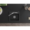 Mexen Milo, granitový drez 435x410x171 mm, 1-komorový a drezová batéria Duo, čierna-strieborná metalíza, 6505-73-671701-07