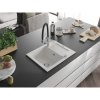 Mexen Enzo, granitový drez 576x465x174 mm, 1-komorový a drezová batéria Duo, biela, 6506-20-671701-07