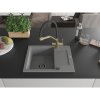 Mexen Enzo, granitový drez 576x465x174 mm, 1-komorový a drezová batéria Duo, šedá, 6506-71-671701-57-B
