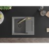 Mexen Enzo, granitový drez 576x465x174 mm, 1-komorový a drezová batéria Duo, šedá, 6506-71-671701-57-B