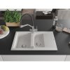 Mexen Gaspar, granitový drez 737x475x177 mm, 1,5-komorový a drezová batéria Duo, biela, 6507-20-671701-07