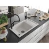 Mexen Elias, 1-komorový granitový drez 795x480x200 mm a drezová batéria Duo, biela, 6511-20-671701-70-B