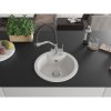 Mexen Diego, 1-komorový granitový drez 488x488x167 mm a drezová batéria Duo, biela, 6512-20-671701-07
