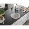 Mexen Diego, 1-komorový granitový drez 488x488x167 mm a drezová batéria Duo, biela, 6512-20-671701-07