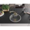 Mexen Diego, 1-komorový granitový drez 488x488x167 mm a drezová batéria Duo, šedá, 6512-71-671701-57-G