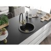 Mexen Diego, 1-komorový granitový drez 488x488x167 mm a drezová batéria Duo, čierna, 6512-77-671701-57-G