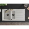 Mexen Andres, granitový drez 1000x500x200 mm, 1,5-komorový a drezová batéria Duo, biela, 6515-20-671701-57-B