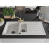 Mexen Andres, granitový drez 1000x500x200 mm, 1,5-komorový a drezová batéria Duo, biela, 6515-20-671701-57-B