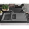 Mexen Andres, granitový drez 1000x500x200 mm, 1,5-komorový a drezová batéria Duo, šedá, 6515-71-671701-07-B