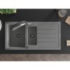 Mexen Andres, granitový drez 1000x500x200 mm, 1,5-komorový a drezová batéria Duo, šedá, 6515-71-671701-07-B