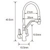 Mexen Tomas, 2-komorový granitový drez 800x500x190 mm  a kuchynská batéria Duo, biela, 6516-20-671701-57-G