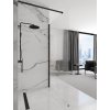 Rea Aero Intimo, sprchová zástena 90x200 cm, 8mm číre sklo, čierny profil, REA-K4123