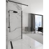 Rea Aero Intimo, sprchová zástena 100x200 cm, 8mm číre sklo, čierny profil, REA-K4121