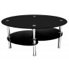 Tutumi, sklenený konferenčný stolík 90x60x44 cm CT-001, čierna-chrómová, KRZ-09017
