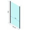 Rea Rapid Slide Wall, 3-stenný sprchovací kút s posuvnými dverami 100 (dvere) x 80 (stena) x 195 cm, 6mm číre sklo, čierny profil, KPL-09874