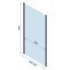 Rea Rapid Slide Wall, 3-stenný sprchovací kút s posuvnými dverami 100 (dvere) x 80 (stena) x 195 cm, 6mm číre sklo, čierny profil, KPL-09874