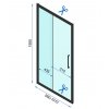 Rea Rapid Slide Wall, 3-stenný sprchovací kút s posuvnými dverami 100 (dvere) x 80 (stena) x 195 cm, 6mm číre sklo, čierny profil, KPL-09874