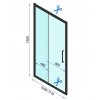 Rea Rapid Slide Wall, 3-stenný sprchovací kút s posuvnými dverami 100 (dvere) x 80 (stena) x 195 cm, 6mm číre sklo, čierny profil, KPL-09874