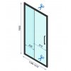 Rea Rapid Slide Wall, 3-stenný sprchovací kút s posuvnými dverami 100 (dvere) x 80 (stena) x 195 cm, 6mm číre sklo, čierny profil, KPL-09874