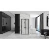 Rea Rapid Slide Wall, 3-stenný sprchovací kút s posuvnými dverami 120 (dvere) x 80 (stena) x 195 cm, 6mm číre sklo, čierny profil, KPL-09880