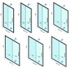 Rea Rapid Slide, 3-stenný sprchovací kút s posuvnými dverami 140 (dvere) x 100 (stena) x 195 cm, 6mm číre sklo, čierny profil, KPL-09888