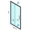 Rea Rapid Slide, 3-stenný sprchovací kút s posuvnými dverami 140 (dvere) x 100 (stena) x 195 cm, 6mm číre sklo, čierny profil, KPL-09888