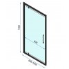 Rea Rapid Swing, 3-stenový sprchovací kút 70 (dvere) x 80 (stena) x 195 cm, 6mm číre sklo, čierny profil, KPL-009946