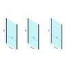 Rea Rapid Swing, 3-stenový sprchovací kút 70 (dvere) x 80 (stena) x 195 cm, 6mm číre sklo, čierny profil, KPL-009946