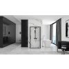 Rea Rapid Swing, 3-stenový sprchovací kút 70 (dvere) x 80 (stena) x 195 cm, 6mm číre sklo, čierny profil, KPL-009946