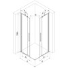 Mexen Velar Duo, sprchový kút s posuvnými dverami 90(dvere) x 80(dvere) cm, 8mm číre sklo, grafitový profil, 871-090-080-02-66