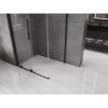 Mexen Velar, sprchový kút s posuvnými dverami 90(dvere) x 70(stena) cm, 8mm číre sklo, čierna matná, 871-090-070-01-70
