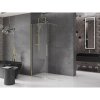 Mexen Velar, posuvné dvere do otvoru typ Walk-In 130 cm, 8mm číre sklo, zlatá lesklá, 871-130-000-03-50
