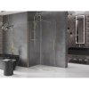 Mexen Velar, posuvné dvere do otvoru typ Walk-In 130 cm, 8mm číre sklo, zlatá lesklá, 871-130-000-03-50