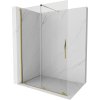 Mexen Velar, posuvné dvere do otvoru typ Walk-In 130 cm, 8mm číre sklo, zlatá lesklá, 871-130-000-03-50