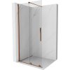 Mexen Velar, posuvné dvere do otvoru typ Walk-In 110 cm, 8mm číre sklo, ružové zlato, 871-110-000-03-60