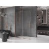 Mexen Velar, posuvné dvere do otvoru typ Walk-In 130 cm, 8mm číre sklo, ružové zlato, 871-130-000-03-60