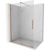 Mexen Velar, posuvné dvere do otvoru typ Walk-In 130 cm, 8mm číre sklo, medená matná, 871-130-000-03-65