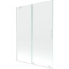 Mexen Velar, 2-krídlová posuvná vaňová zástena 130 x 150 cm, 8mm číre sklo, biely profil, 896-130-000-01-20