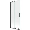 Mexen Velar, 2-krídlová posuvná vaňová zástena 85 x 150 cm, 8mm číre sklo, čierna matná, 896-085-000-01-70