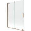 Mexen Velar, 2-krídlová posuvná vaňová zástena 130 x 150 cm, 8mm číre sklo, medená matná, 896-130-000-01-65