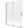 Mexen Velar, 2-krídlová posuvná vaňová zástena 140 x 150 cm, 8mm číre sklo, medená matná, 896-140-000-01-65